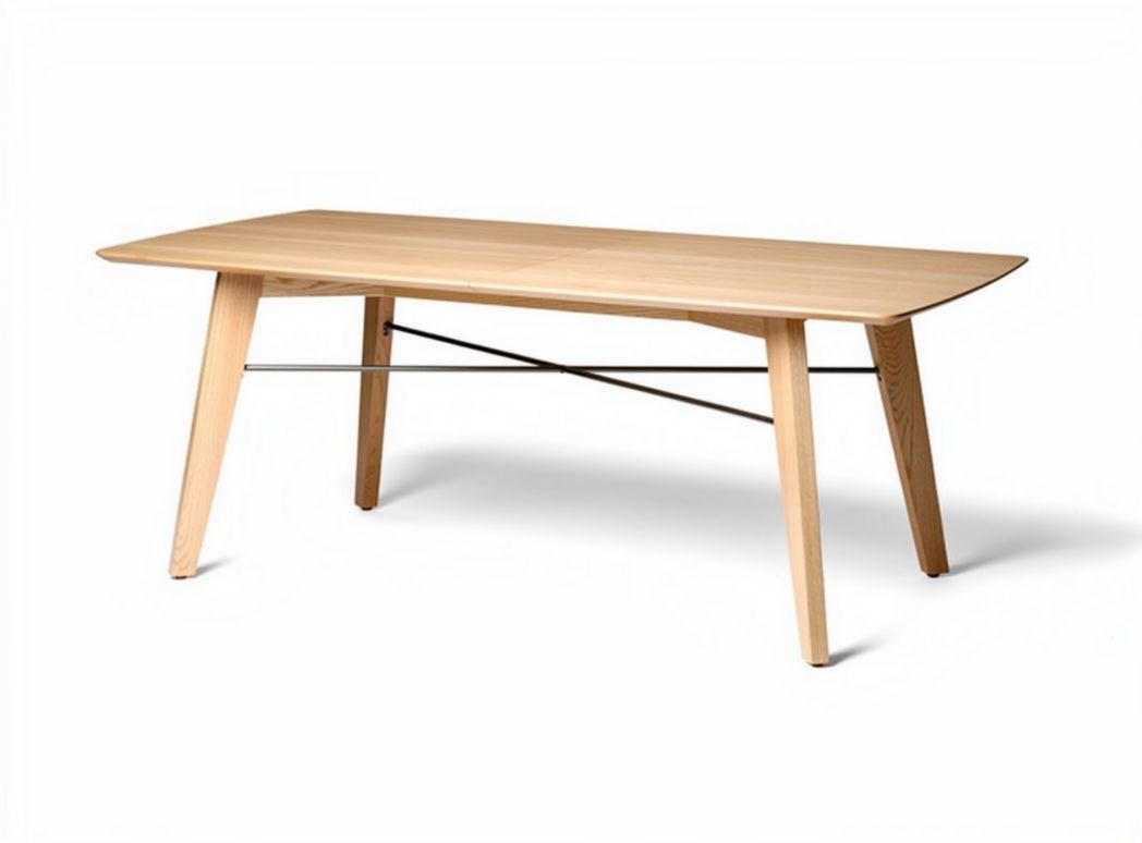 Wooden dining table with a minimalist design and dimensions of 160 x 80 x 75cm