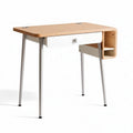 Wooden desk with metal legs and drawer for home office use 100 x 50 x 75cm