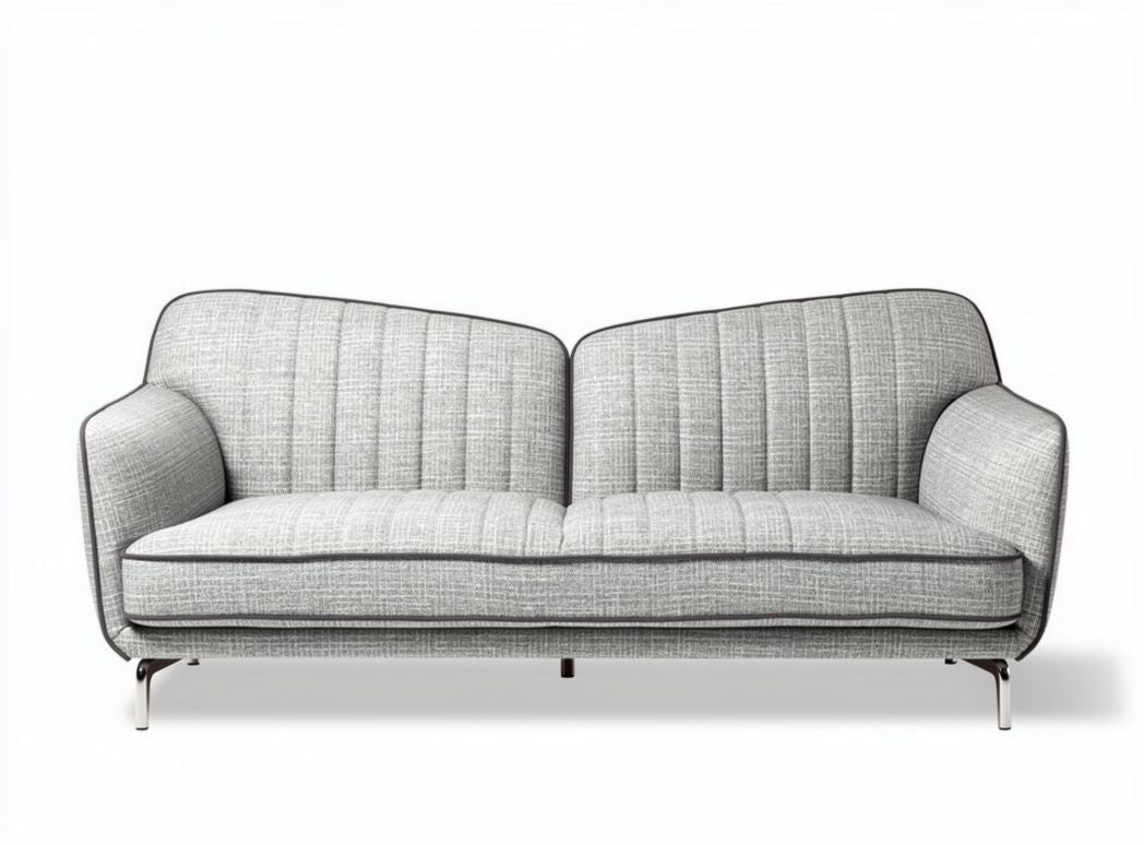 Two-seater sofa in gray fabric with modern design dimensions 180 x 80 x 75cm