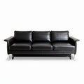 Leather sofa for living room use dimensions 180 x 90 x 85cm black color