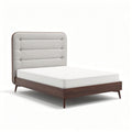 Upholstered bed frame with wooden base and button tufted headboard 200 x 160 x 100cm